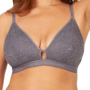 NWT Lively Lace Bra The Palm No Wire 3 Gray Lavender